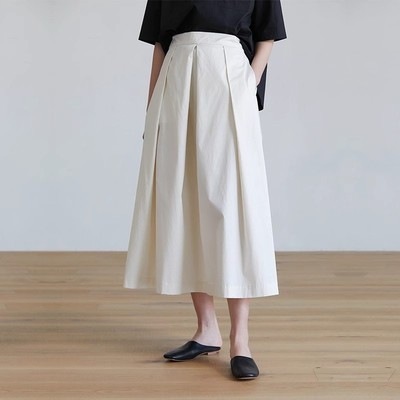 ロングスカート ロング 8分丈 セミフレア Aライン タックプリーツ 大人可愛い きれいめ カジュアル おしゃれ ラフ メンズライク ルーズ 個性的 クール キュート カレッジ風 学生風 ベーシック 8,953円