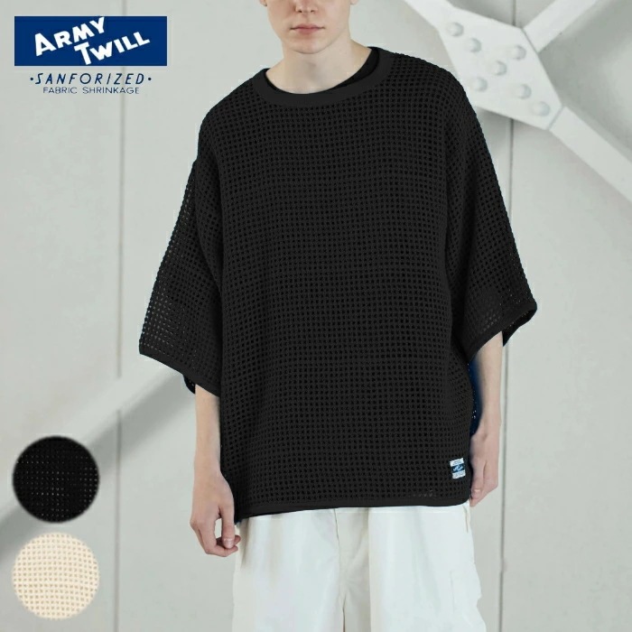 ウェア コットン メッシュ ティー 2513004 ブラック エクリュ