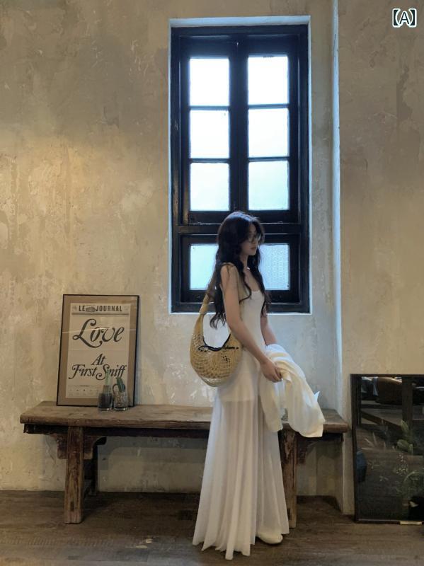 ワンピース　ドレス　おしゃれ 1 Z ZGUN ジェニーと 同じ 美人 ドレス ベスト 透明 メッシュワンピース 重ね 着 2点 セット