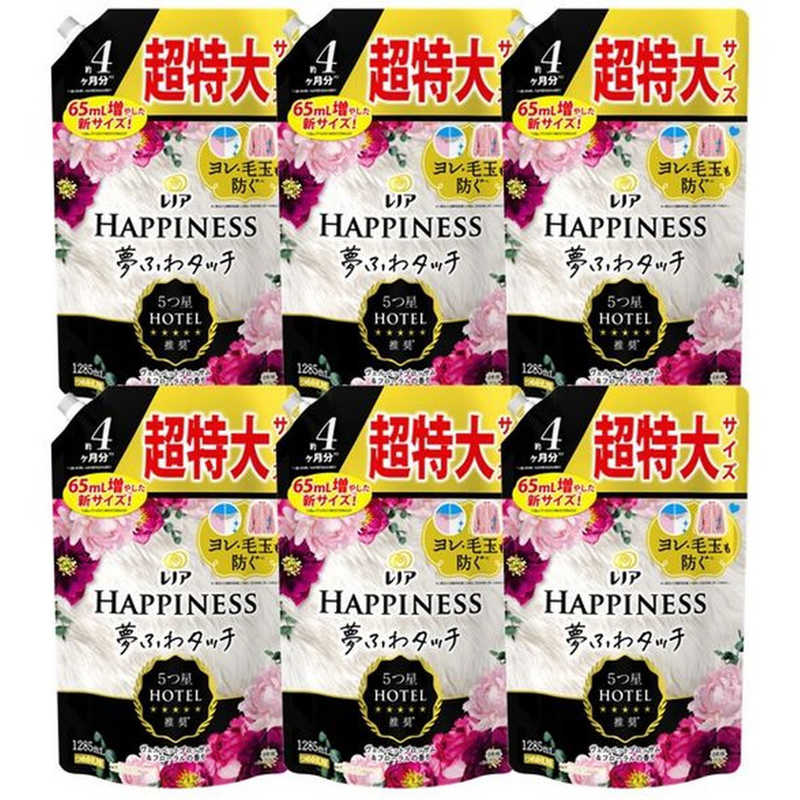 P＆G　(ケース販売) レノアハピネス夢ふわタッチウェルベットブロッサム＆フローラルの香り 詰替用 超特大サイズ1285mL×6