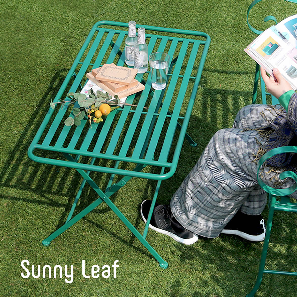 アイアン製 ローテーブル 単品販売 Sunny Leaf サニーリーフ SPL-9003 幅100cm カフェスタイル 折り畳み式