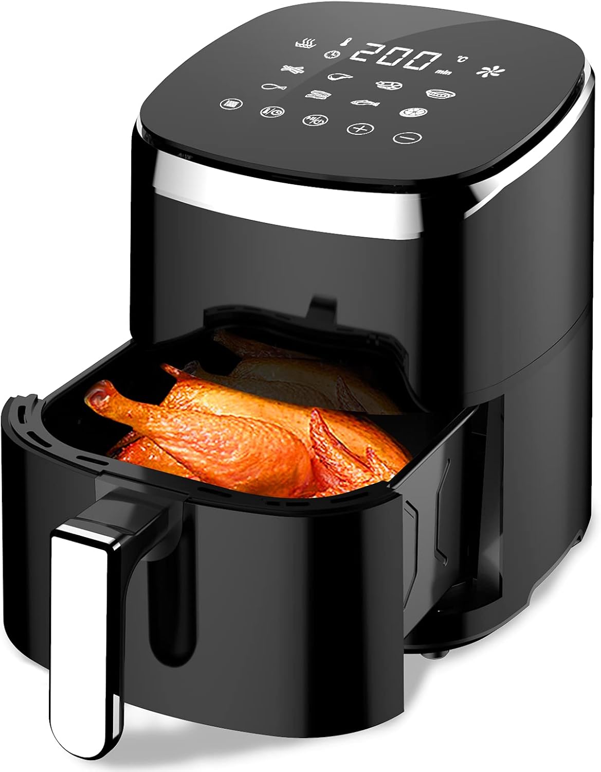 Wallfire ノンフライヤー 4.5L大容量 電気フライヤー ノンオイル 揚げ物 惣菜 1-5人 エアーフライヤー LEDディスプレイ タッチパネル タイマー 温度調整 日本語説明書 日本語レシピ