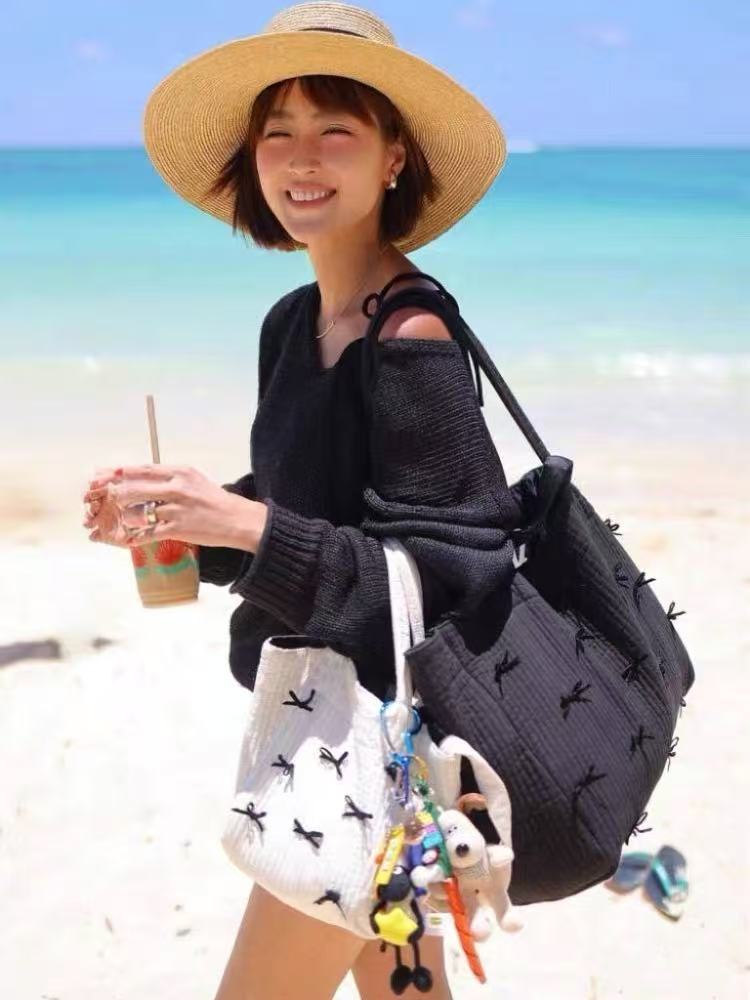 【限定セール中】Gypsohila / ジプソフィア Town Bag(S) /picnic Bag(M)タウン リボン ショルダー 2WAY トートバッグ