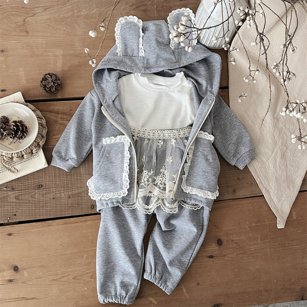 2025新型子供服上下セット，男女の赤ちゃんの春と秋のカーディガンのセーター+スポーツパンツ2点つのセット