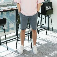 WMH ロープ バンディング ライトブルー デニム ショートパンツ