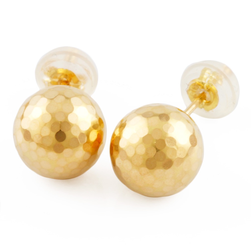 ミラーボール 8mm 丸玉 ピアス 18金 K18ゴールド 新品