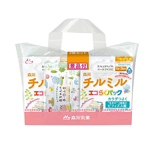 森永 フォローアップミルク チルミル エコらくパック つめかえ用 1600g(400g×2袋×2箱) [1歳頃~3歳頃(満9ヶ月頃からでもご使用いただけます) 入れかえタイプの粉ミルク] 景品つき