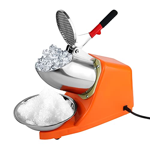 電気砕氷機 300W 電動かき氷り機 デュアルブレード付き(80kg /時 2200rpm）電動式氷砕機 電気アイスシェーバー機 カバーとボウル付き 100V 業務用かき氷機適用かき氷 マルガリータ