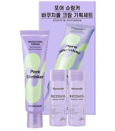 フォアシュリンカーバクチオールクリーム+レチノールアンプルトナー2pセット 毛穴ケア トーンアップケア ナイトクリーム 無香料・無着色 肌再生サポート 夜用集中ケア スペシャルスキンケア