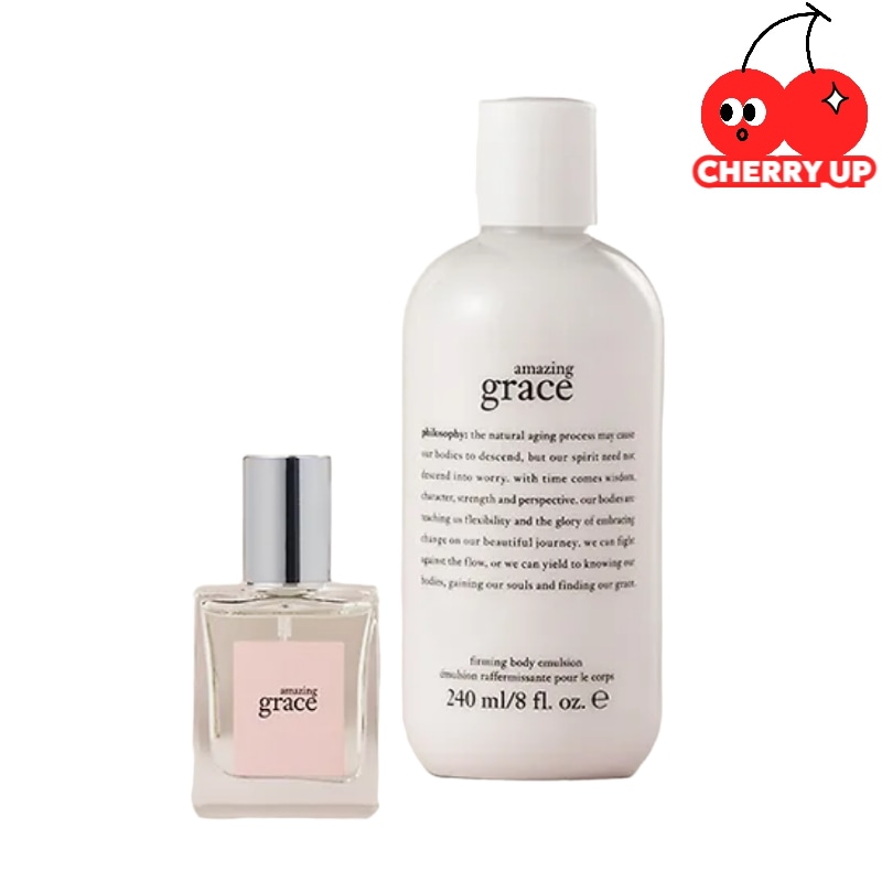 【PHILOSOPHY人気セット】アメージング グレイス オードトワレ ＆ ボディエマルジョン セット清潔感 香り 石鹸系 フローラル シトラス ムスク ボディケア 保湿 しっとり 上品 ナチュラル