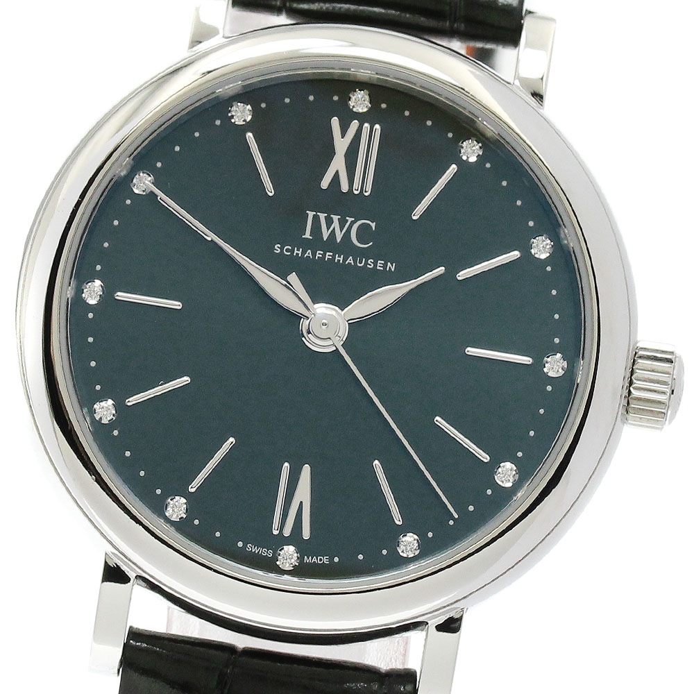 IWC IWC SCHAFFHAUSEN IW357405 ポートフィノ オートマティック 34 12Pダイヤ 自動巻き レディース _832251【中古】