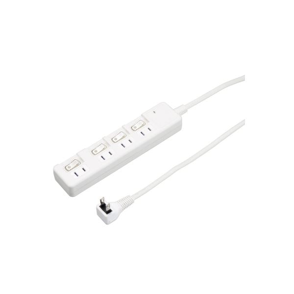 (5個セット) YAZAWA 雷ガード付 4個口 節電タップ 0.3m ホワイト H8KS4403WHX5