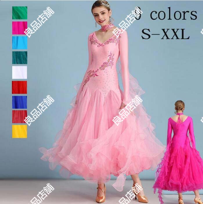 【タイムセール】社交ダンスドレス 首飾り付き パンツ付き ステージ衣装 競技用ドレス 練習着 演出用 長袖モダンダンススカート レッスンウェア ワルツ タンゴ衣装 モダンドレス スタンダードド