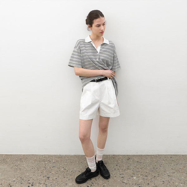 BELTED TWO TUCK SHORT PANTS S (PT-5797)