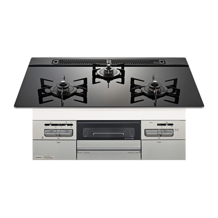 プロパンガス用 75cm天板ビルトインコンロ Mikke ミッケ N3WV7RWAP1SIEC-LPG ブラック