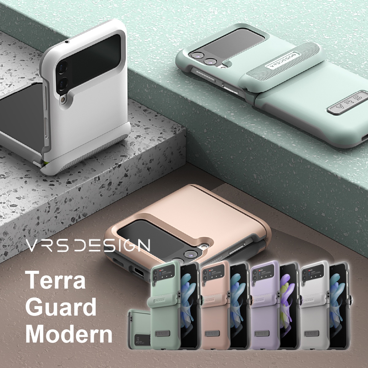 Galaxy Z Flip4 5G 対応 ケース カバー 耐衝撃 スマホケース ヒンジ保護 スマホカバー Terra Guard Modern VRS DESIGN