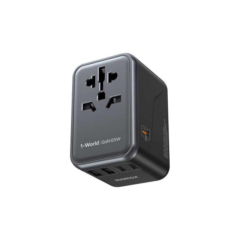 【2024最新】MOMAX 変換プラグ PD 65W GaN 急速充電 海外旅行用電源変換プラグ 6台同時充電 3*USB-C PD & 2*USB-A QC &1*ACコンセント 海外用コンセント