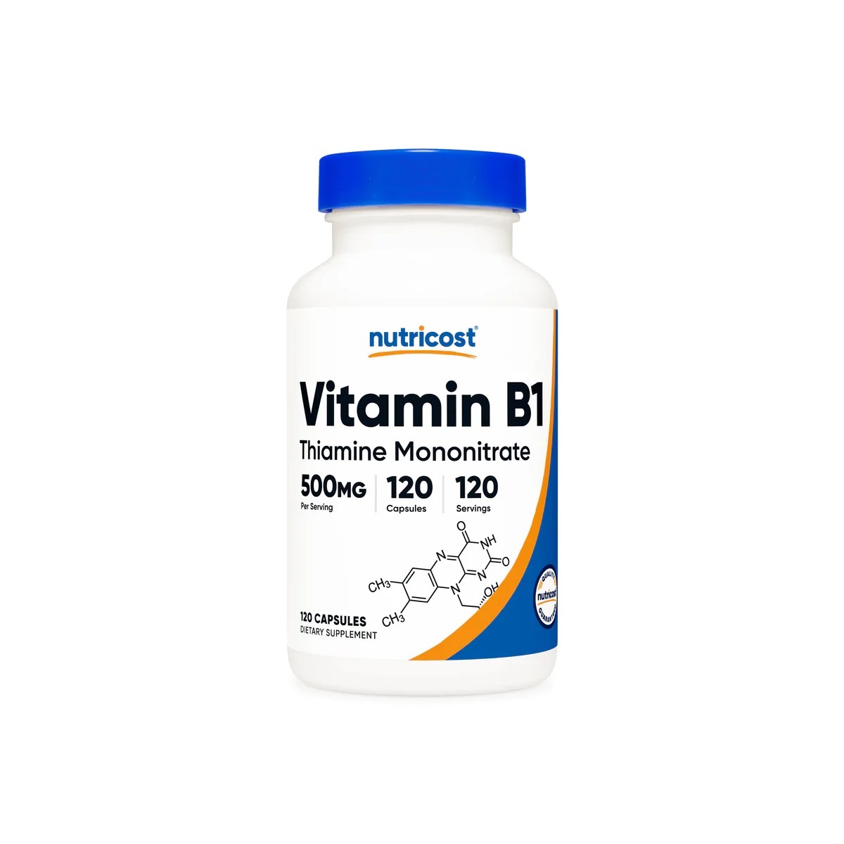 [USA] Nutricost ニュートリコスト Vitamin B1 (Thiamin) 500mg カプセル 120錠