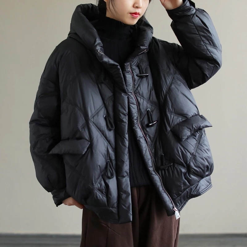 韓国ダウンジャケット大きいサイズ 可愛いゆとりファットマミー保温パーカー上着綿服　QYYF88