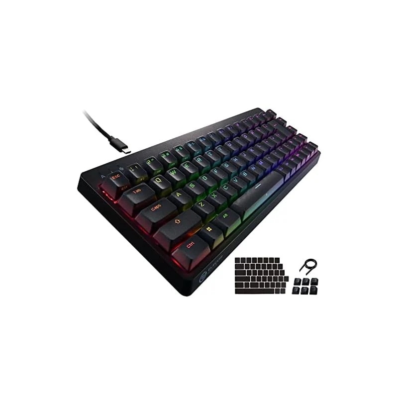 【即納】エレコム ゲーミングキーボード 有線 V-custom VK300S RGB テンキーレス 65%サイズ メカニカル ネオクラッチキーキャップ 銀軸 スピードリニア USBポート搭載 TK-V 6,687円