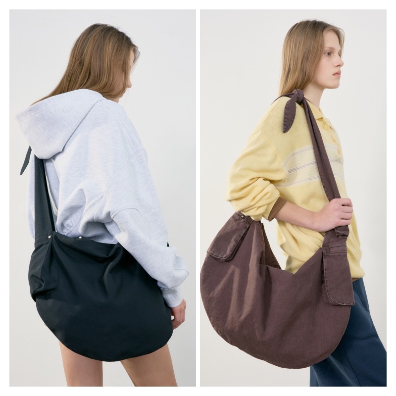 【LOW CLASSIC】 FABRIC CROSS POCKET BAG : 2COLORS