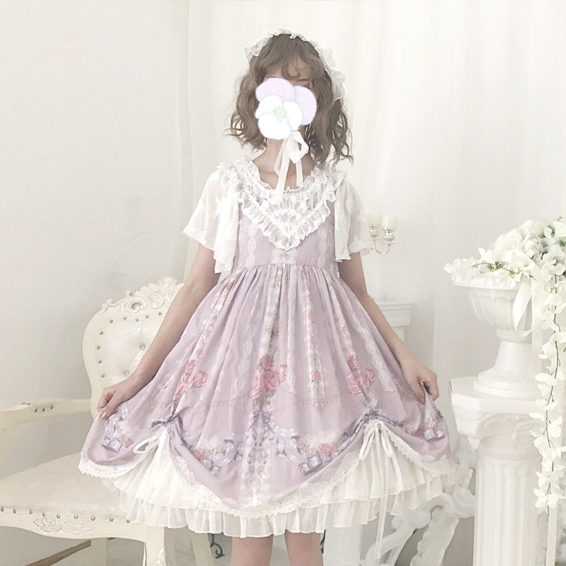 ハイウエストのアレックスのフラワーウォールがキュートなワンピース ロリータワンピース
