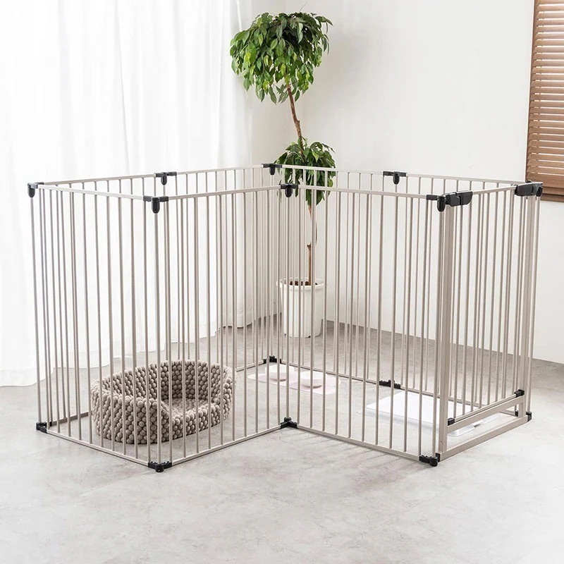ケージ Lサイズ ゲージ ペットケージ ラージサイズ 大型 ノルディ ペット ブラック 黒 おしゃれ 折り畳み 北欧 柵 サークル ペットサークル アイアン フェンス 8枚セット