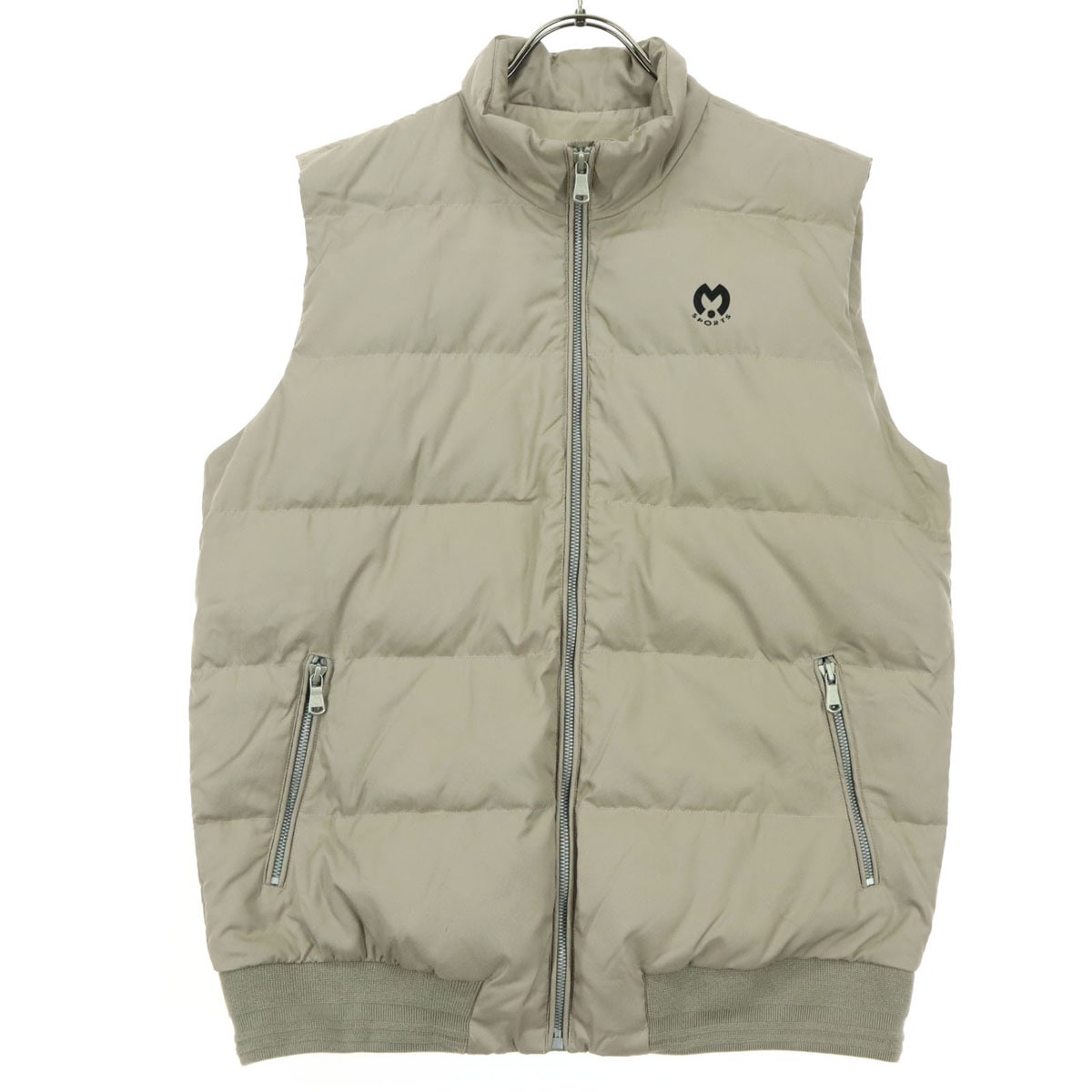 美品 mila schon SPORTS ミラショーン スポーツ ワンポイントロゴ ノースリーブ ダウンベスト 46 ブラウン系 メンズ 古着