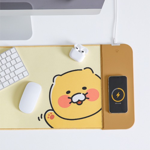 KAKAO FRIENDS 公式正規品 デュアル ワイヤレス充電 ロング マウスパッド スマホ イヤホン 充電可能