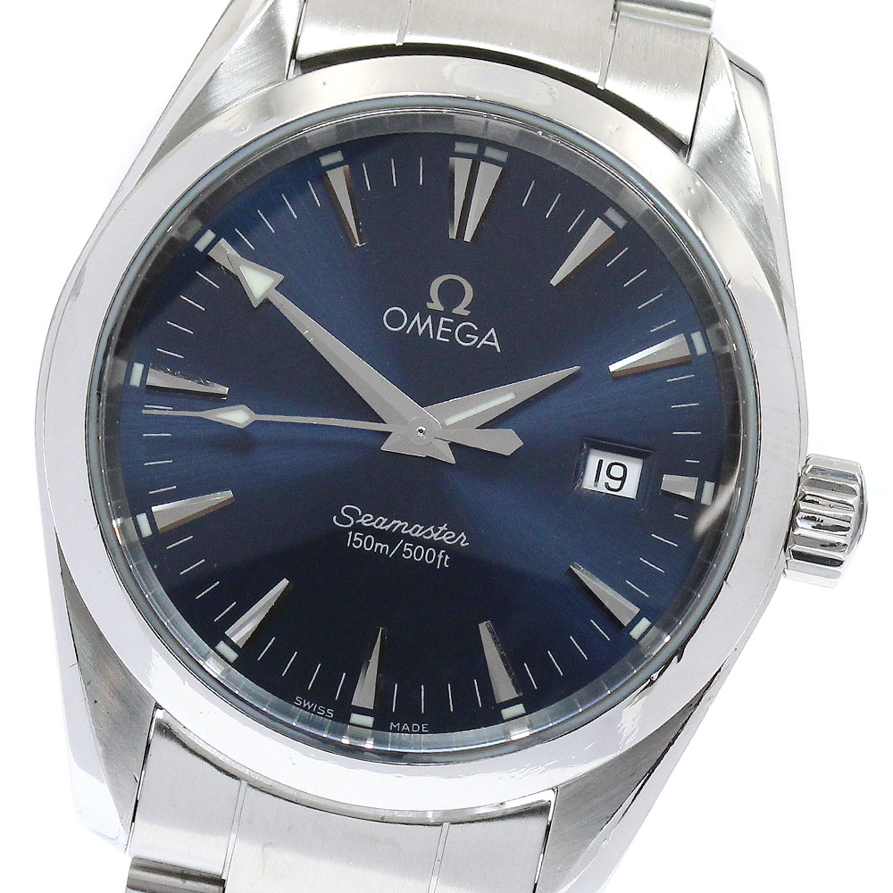 オメガ OMEGA 2518.80 シーマスター アクアテラ デイト クォーツ ボーイズ 保証書付き_887262【中古】