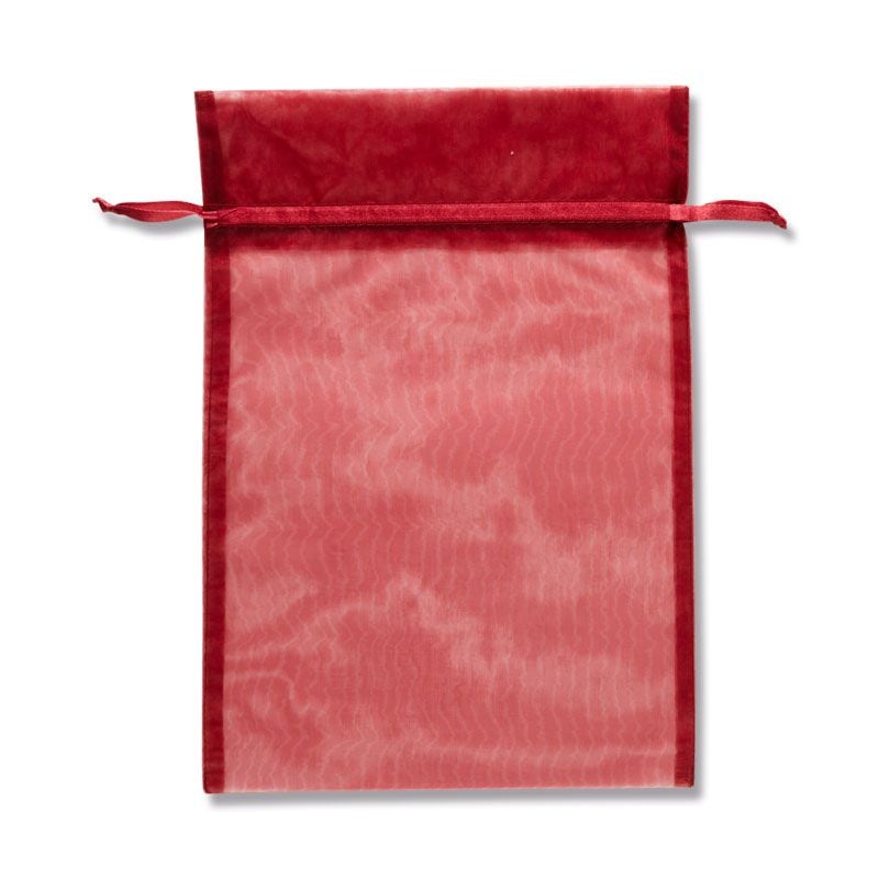 （まとめ買い）シモジマ HEIKO 巾着袋 オーガンジーバッグ 平袋タイプ XL ワイン（WN） 10枚 幅210x高300mm ラッピング用品 008705083 [x3セット]