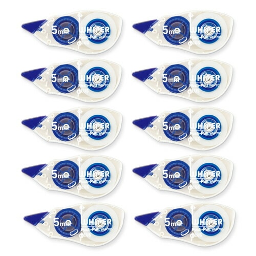 （まとめ買い）修正テープ ホワイパープッシュプル 徳用10個入 5mm ブルー WH-705-10P [x3]