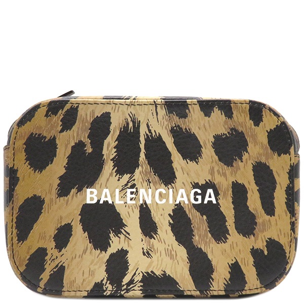 バレンシアガ BALENCIAGA ショルダーバッグ エブリデイ カメラバッグ XS レザー ベージュ×ブラック シルバー金具 ポシェット 552372【中古】