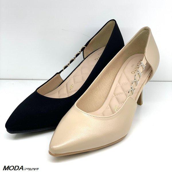 軽量クッションUP靴7CM女性パンプス2XWD64X_GN