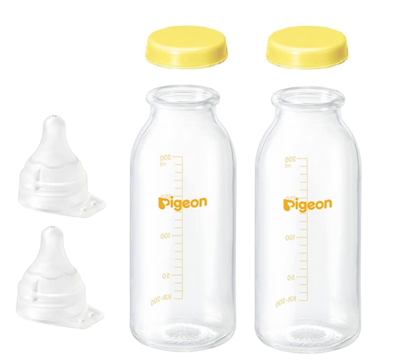 ピジョン 母乳実感 直付け 哺乳瓶200mlセット 透明(低負担・流量大)2セット
