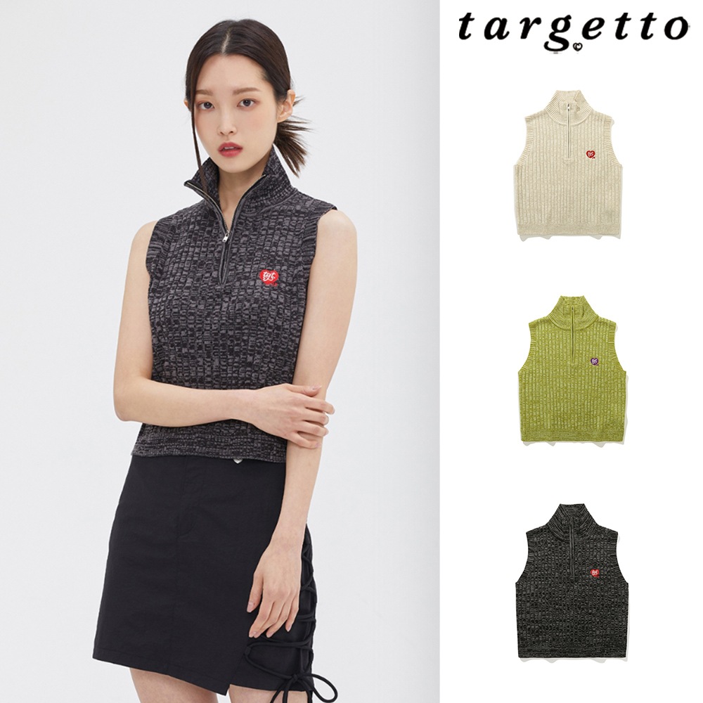 [TARGETTO] HALF ZIP UP KNIT VEST