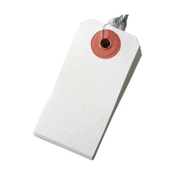 （まとめ）今村紙工 耐水紙 針金荷札 6号 30x60mm TH-6 1パック（100枚） [x5]