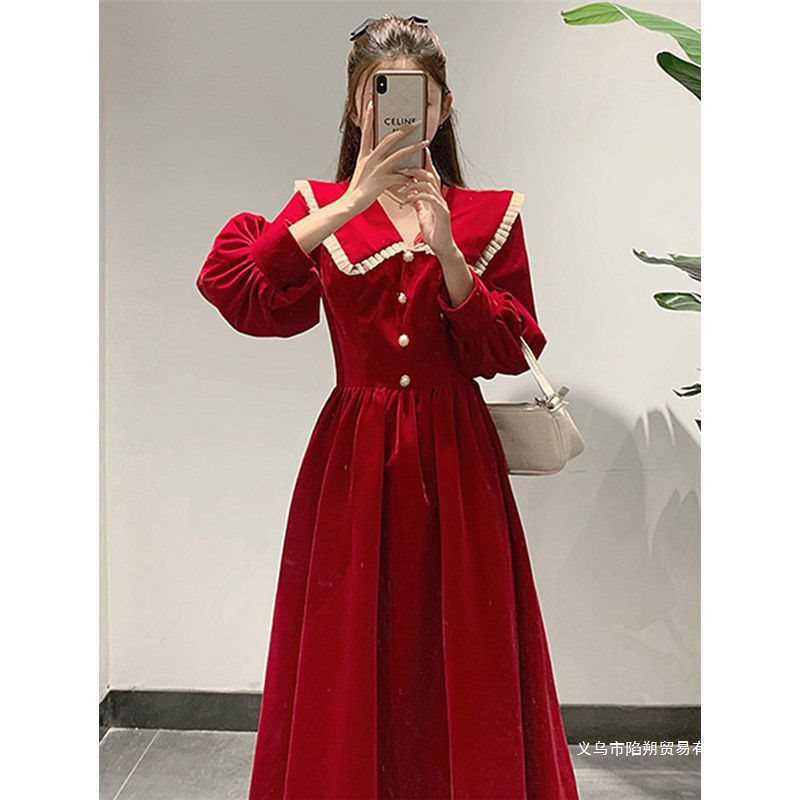 10個セット ボトムロングスカート赤正月服本命年クリスマスワンピース子供秋冬