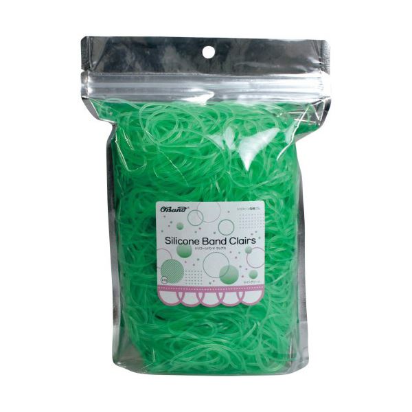 （まとめ）オーバンド シリコーンバンドクレアス #16 内径38mm ライトグリーン300g[x5]