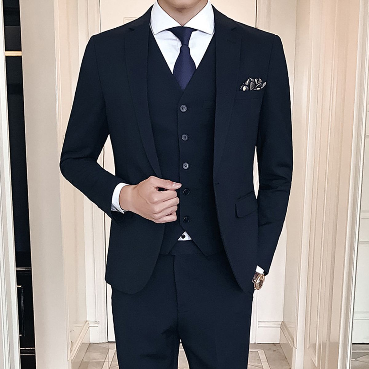 入学式3ピーススーツスリーピーススーツスリムスーツメンズビジネlススーツセットアップ紳士服レギュラー定番1つボタンシングルウォッシャブル洗える細身ベスト3点セット通勤就職入社式卒業式宴会オールシーズン