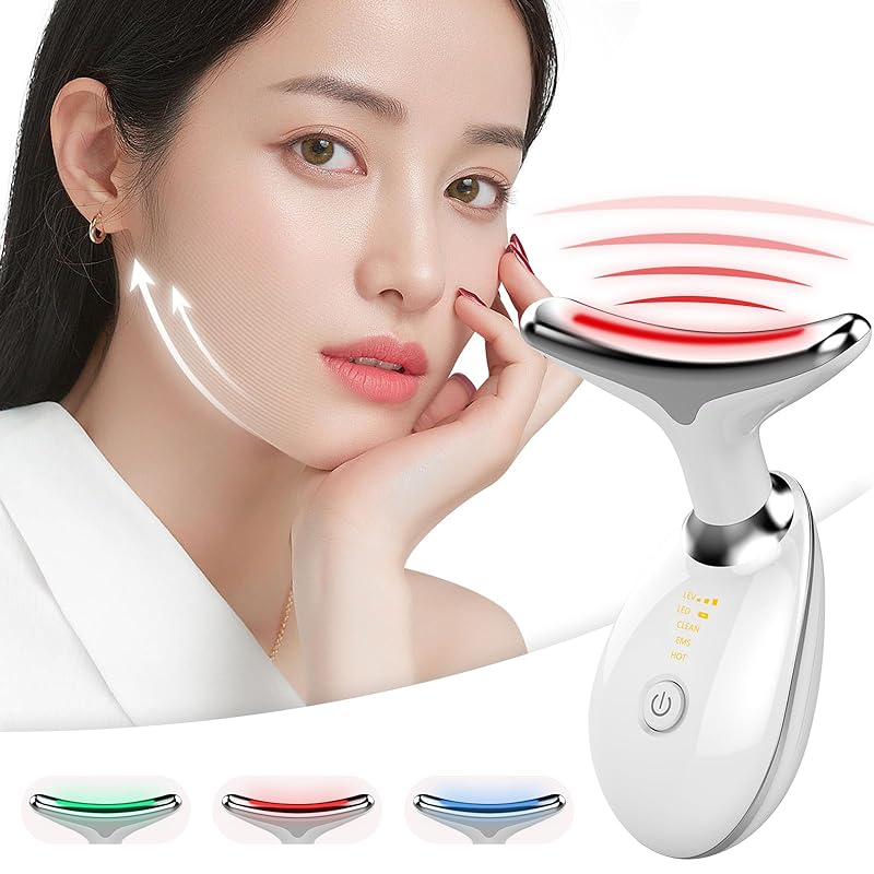 美顔器リフトアップ 超音波振動 3in1 フェイシャルネックケア LED光エステ USB充電式 3つモード多機能 持ち運び便利 自宅用美顔器 日本語説明書付き 男女兼用 記念日 誕生日プレゼント Tu