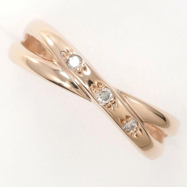 K10 10金 PG ピンクゴールド リング 指輪 7号 ダイヤ ジュエリー 中古