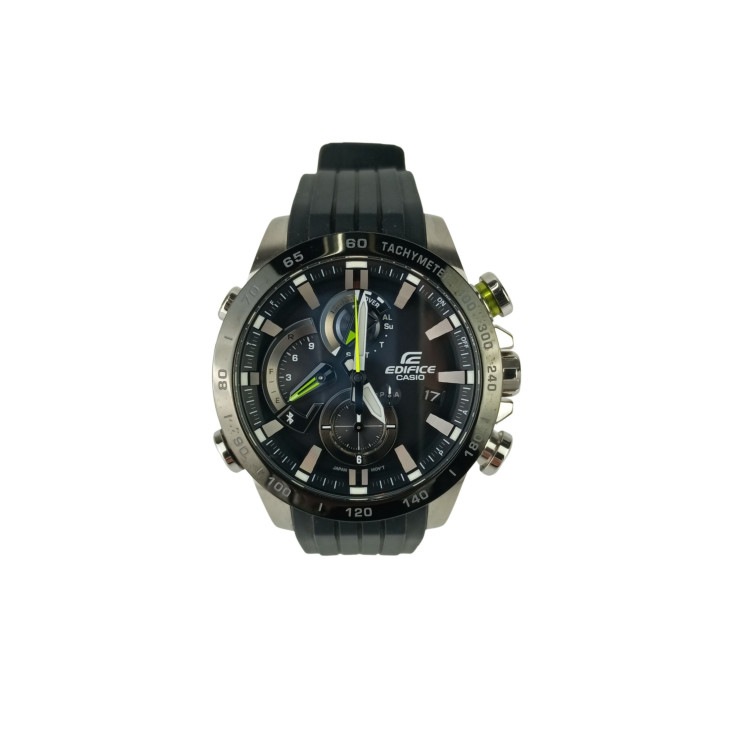腕時計 EDIFICE エディフィス EQB-800 Series EQB-800BR-1AJF ステンレススチール デュラソフトバンド（フッ素ラバー） - アナログ ブラック文字盤系【本物保証】