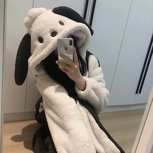 ポチャッコPochacco 可愛い サンリオSanrio パジャマ 着ぐるみ もこもこ ルームウェア 着ぐるみ パジャマ バスローブ コスプレ 柔らかく肌触り 修学旅行人気の学園グループ服
