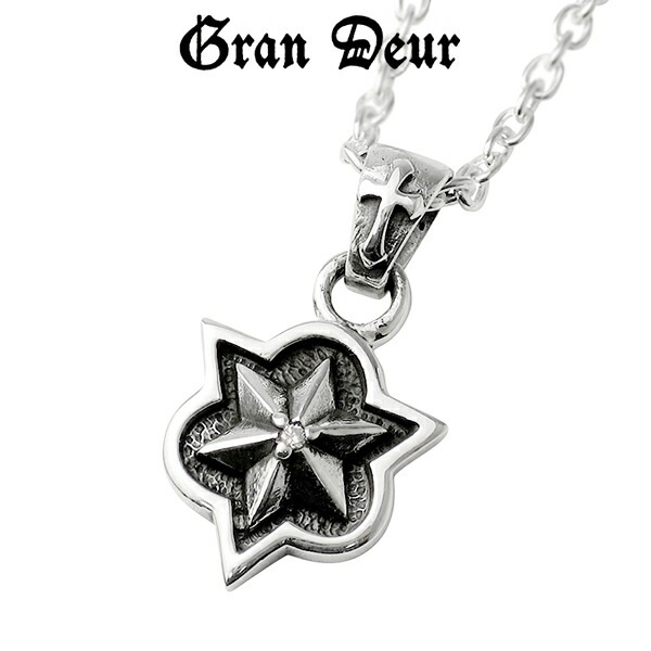 GRAN DEUR 六芒星 紋章 ダイヤモンド シルバーネックレス(チェーン付き) シルバー925