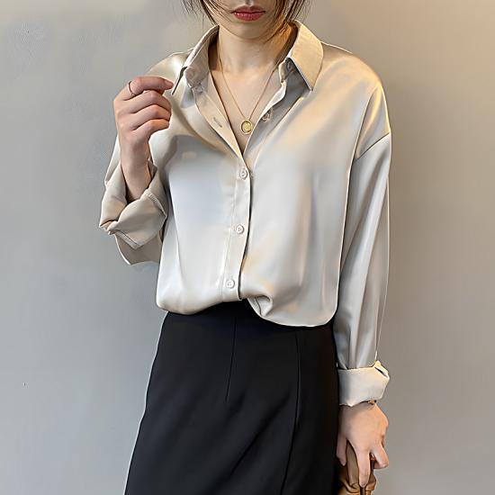 ブラウス カジュアルトップス レディース シンプル エレガント 大きめ 体型カバー シンプルエレガント おしゃれ オフィス 通勤 大きいサイズ ブラウス カジュアルトップス レディース