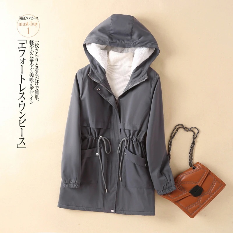 超目玉品パーカー裏起毛レディースオーバーフード付き秋冬コート厚無地大きいゆったり上着中綿コートジャケット前開き