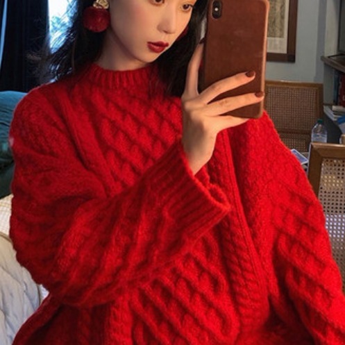 ケーブルニット トップス セーター 長袖 ラウンドネック 編み込み かわいい 大人可愛い シンプル 5,111円