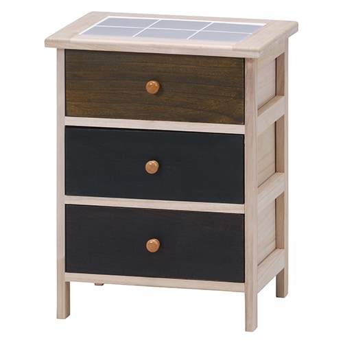 チェスト 3段 木製 おしゃれ 収納 幅40 カウンター 棚 アンティーク 北欧