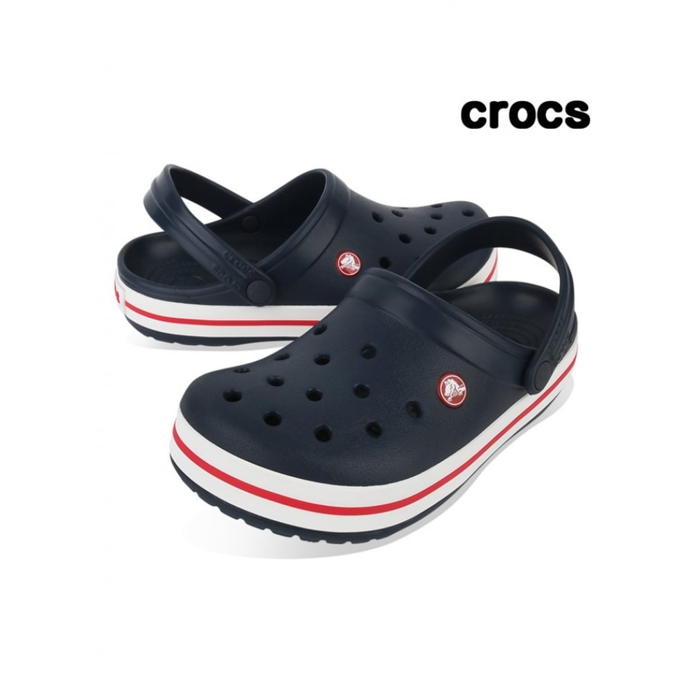 クロックスクロックバンドクロッグ大人用サンダルネイビー 11016-410